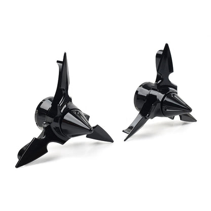 Spun Blade Spinning Front Axle Cap Nut Covers for Harley Softail Dyna