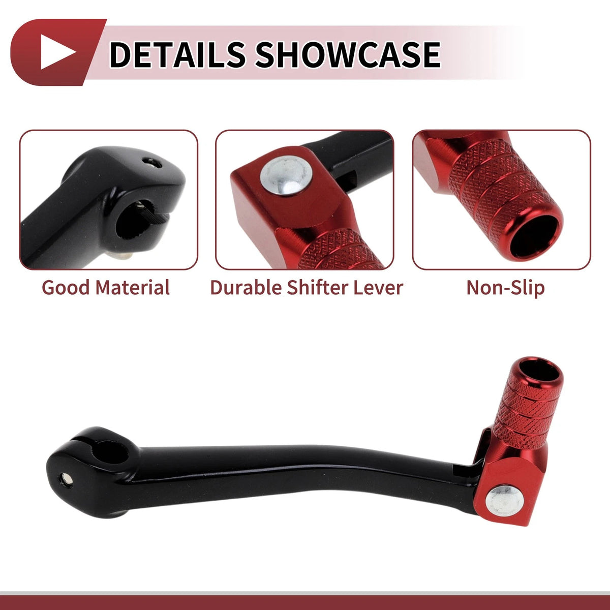Folding Motorcycle Gear Shifter Lever Black Red Head for Honda XR50