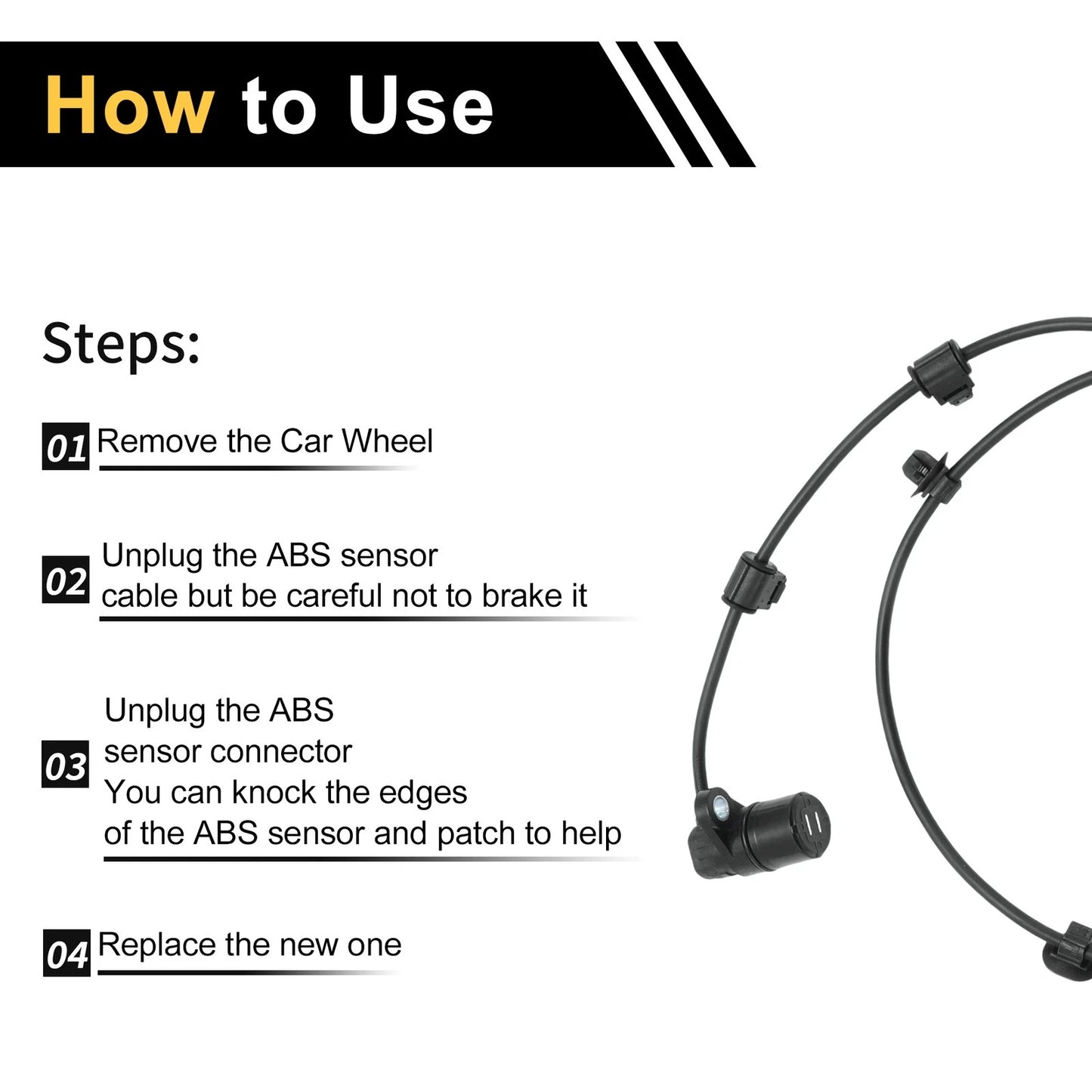 ABS Wheel Speed Sensor for Toyota Hilux 2005-2008, 2 x Rear Right Sensor