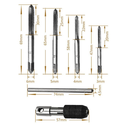 M3-M6 Metric Tap Reamer T-Handle Wrench & Twist Drill Bit Kit for Make & Model