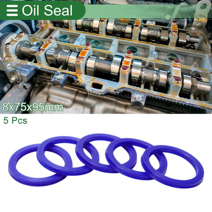 Oil Seal / 75x95x8mm / Seal Ring Rotary Shaft TPU Blue 5 Pcs for MakeModel
