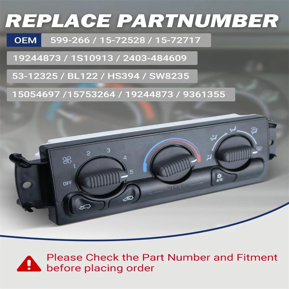 AC Control Panel Climate Control Module for Cadillac Escalade, Silverado (2002-2006)