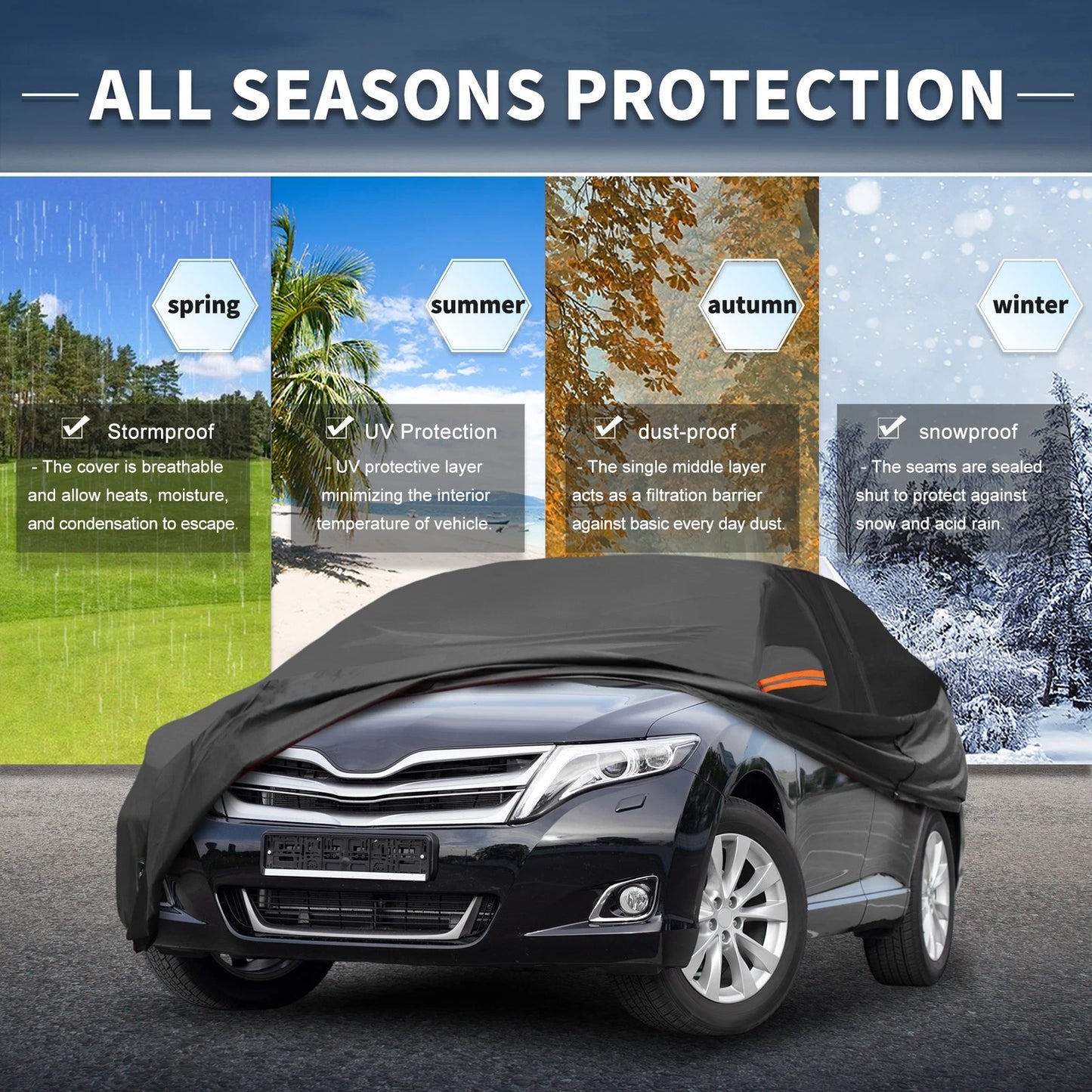 Waterproof 210D-PU Car Cover for Toyota Venza (2009-2016)