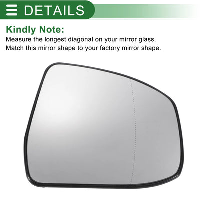 Right Side White Mirror Glass Aspherical Non-Heated for Ford Focus (2012-2018)