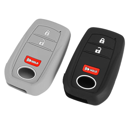 2 x Silicone Smart Key Case Covers for Toyota Prius, Tundra, Sequoia, Tacoma