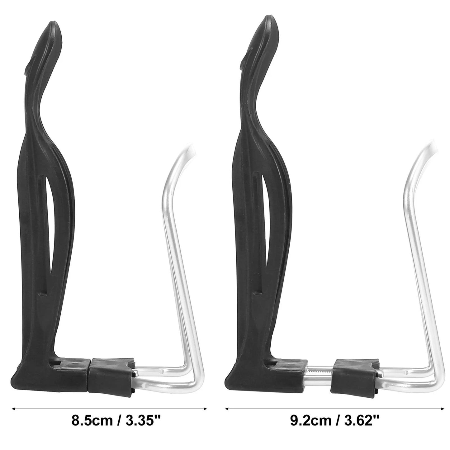 2 x Adjustable Bicycle Motorcycle Drink Holder Bottle Cages Rack Silver Tone