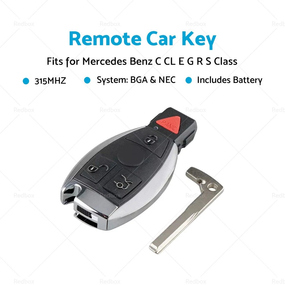 315Mhz Remote Key Fob for Mercedes Benz C E G GL ML R S Class