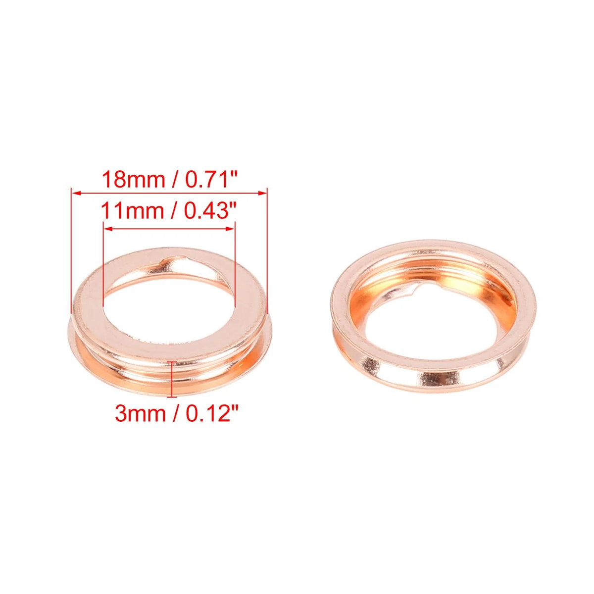 20 x M11 Copper Tone Oil Drain Plug Gaskets for Nissan (11026-JA00A)