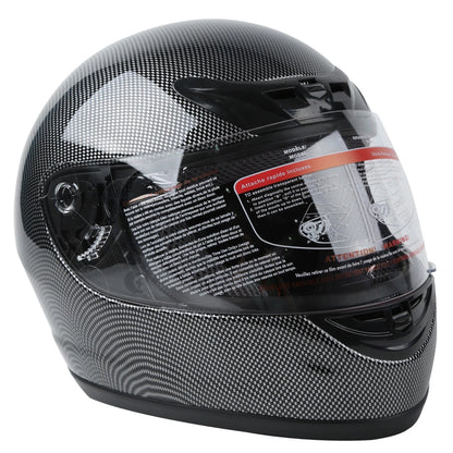 Carbon Fiber Black DOT Adult Flip Up Full Face Motorcycle Helmet - S M L XL