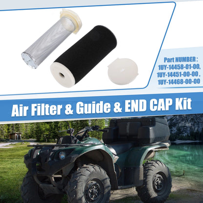 Set Air Filter with Guide and End Cap for Yamaha Warrior Wolverine 350