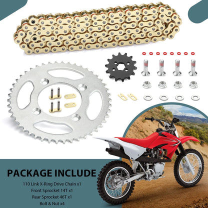 Link X-Ring Drive Chain & Sprockets for Honda XR80R/CRF80F (1985–2013)