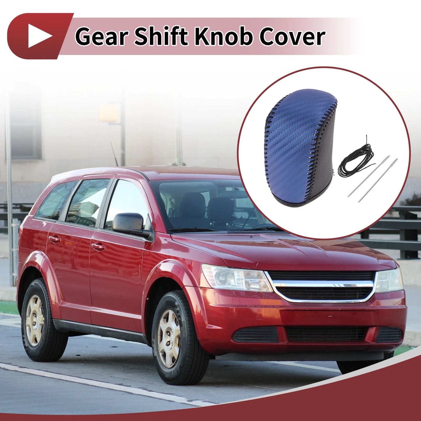 Gear Shift Knob Cover for Dodge Journey Black Blue (2011 - 2020)