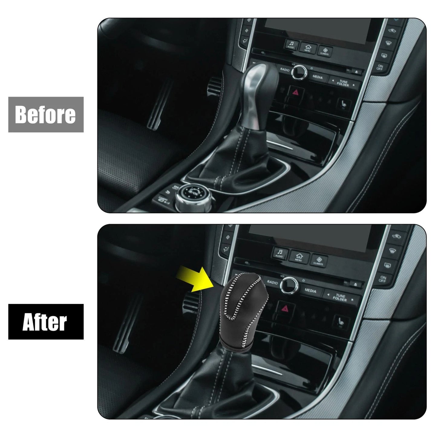 Gear Shift Knob Cover for Infiniti QX50 QX70 QX80 FX35 (2014-2016)