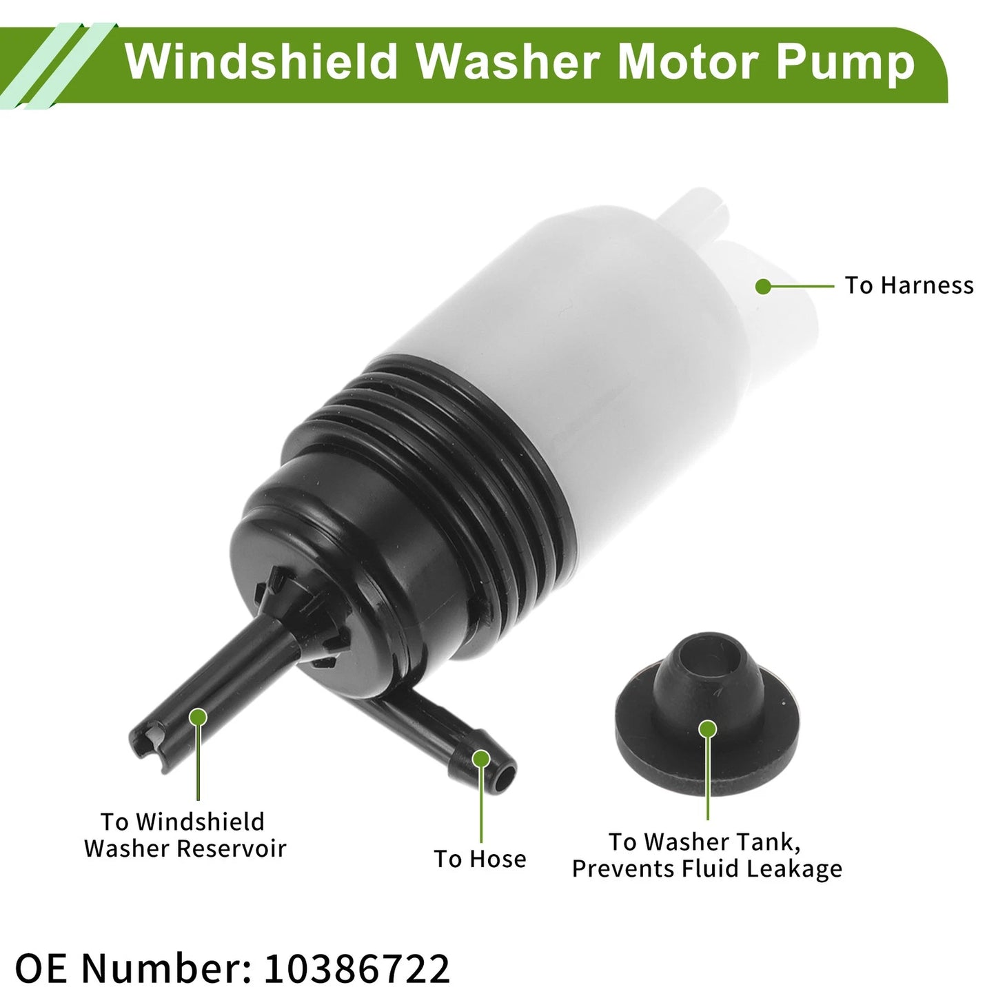 Windshield Washer Pump w/Grommet for BUICK Enclave (2008-2016)