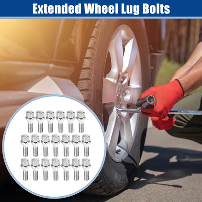 20 x M12x1.25 Extended Wheel Lug Bolts 28mm Shank for Jeep