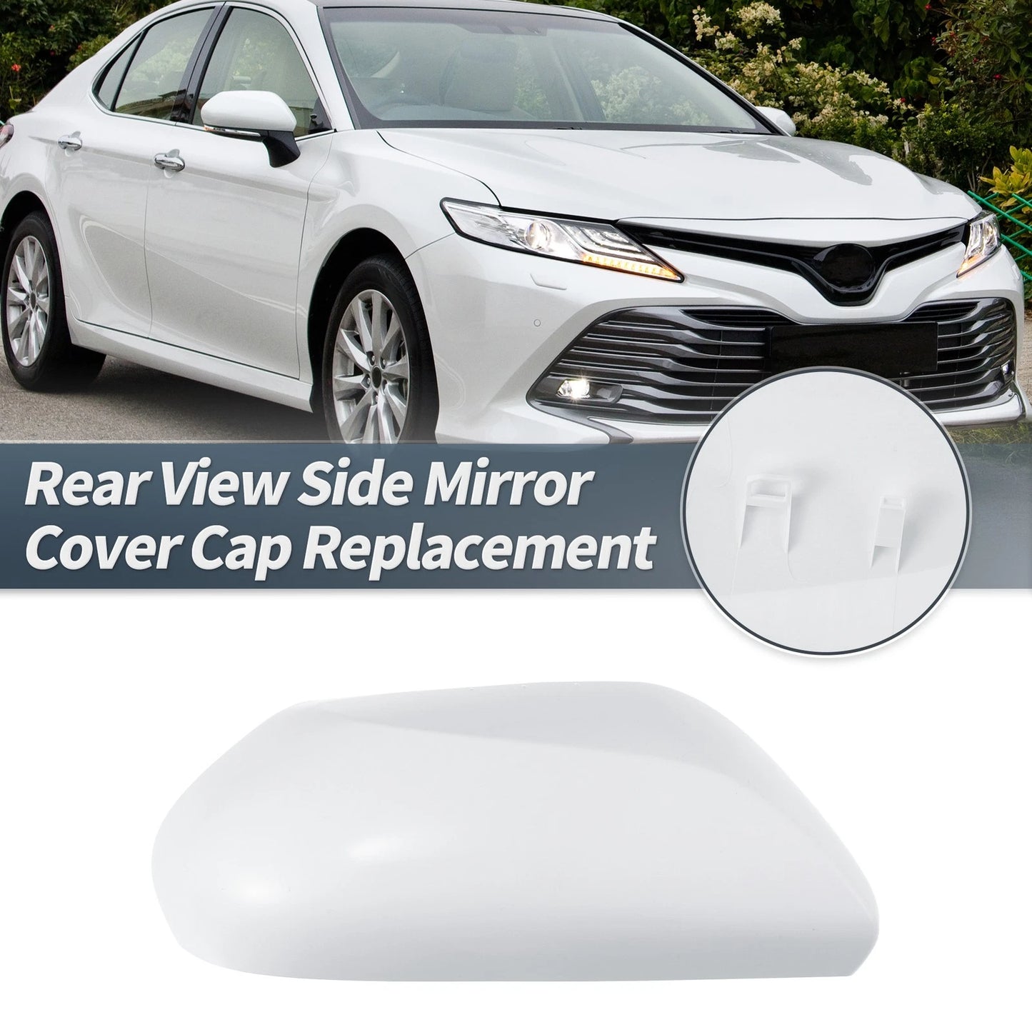 Right Side Mirror Cover Cap White for Toyota Camry (2018-2021)