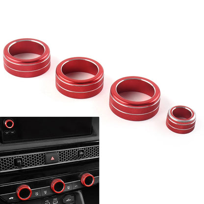 4x AC Climate Control Knob Ring Covers for Honda Civic CR-V 2022+