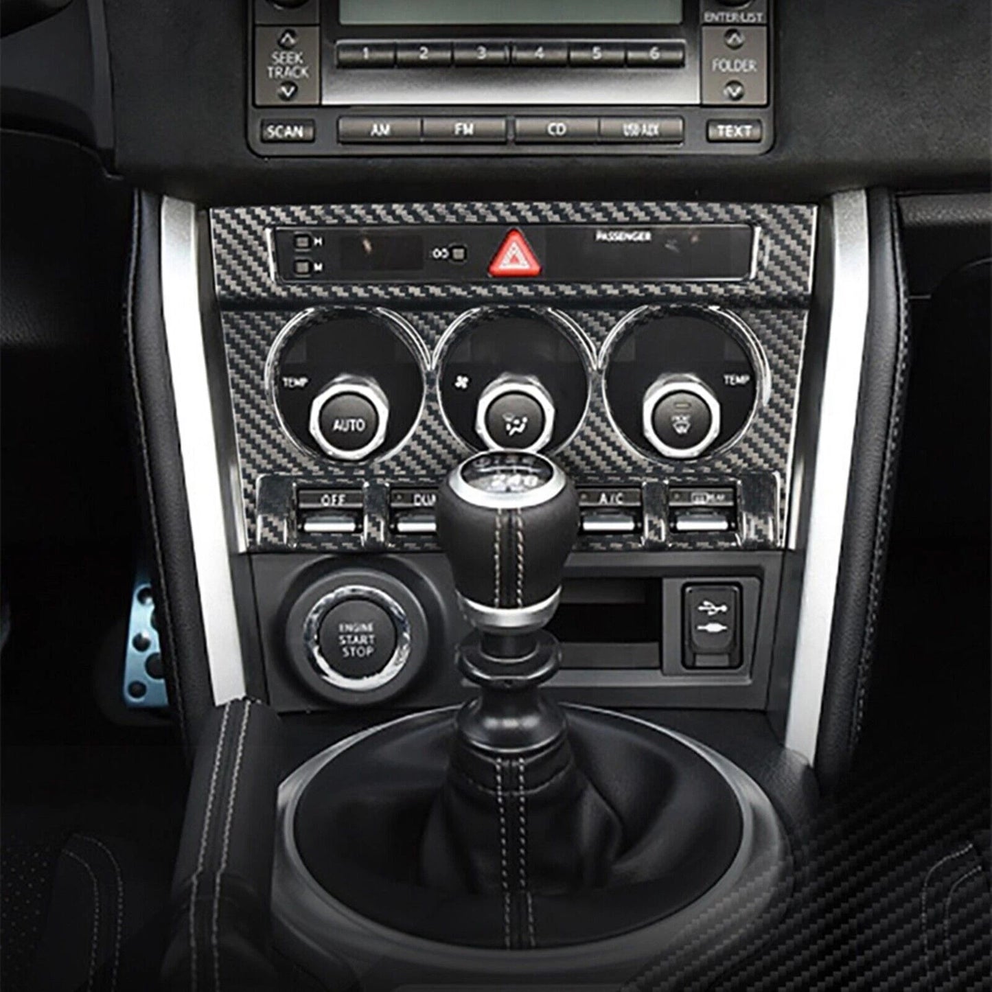 Carbon Fiber A/C CD Panel Trim for Subaru BRZ 86 (2012-2019)