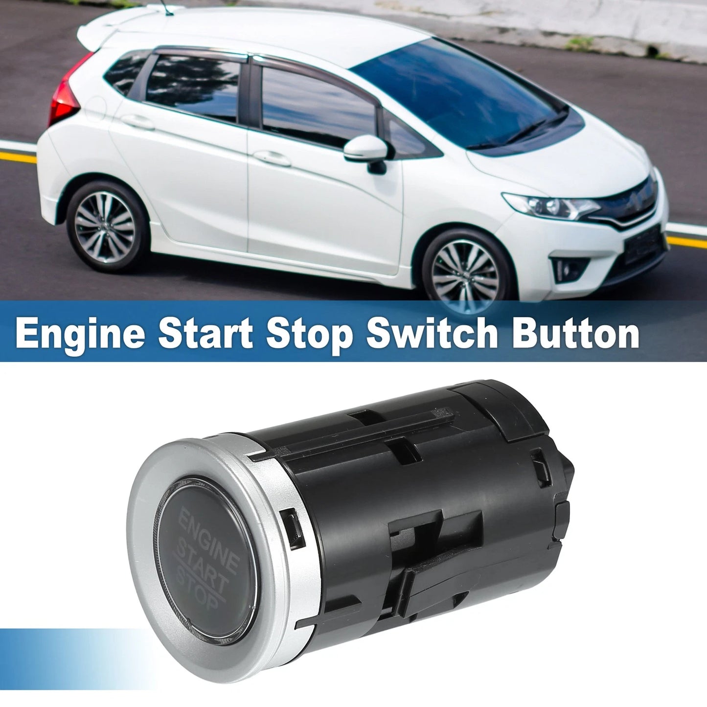 Engine Start Stop Switch Button for Honda Fit (2015-2018) Silver Tone