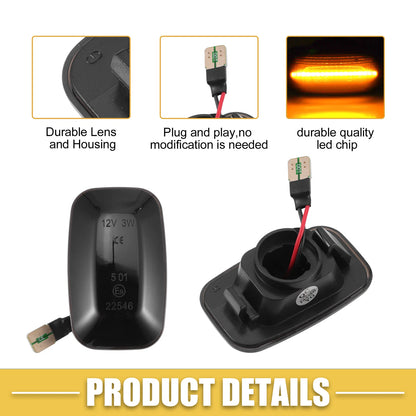 LED Side Marker Light for Toyota (2016-2023) - Amber, Black, 1 Pair