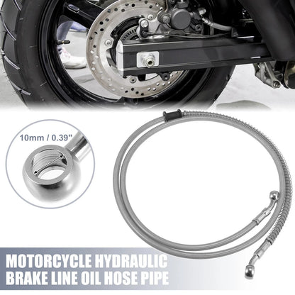 55.12" 10mm Brake Line Oil Hose Stainless Steel for Motorcycle