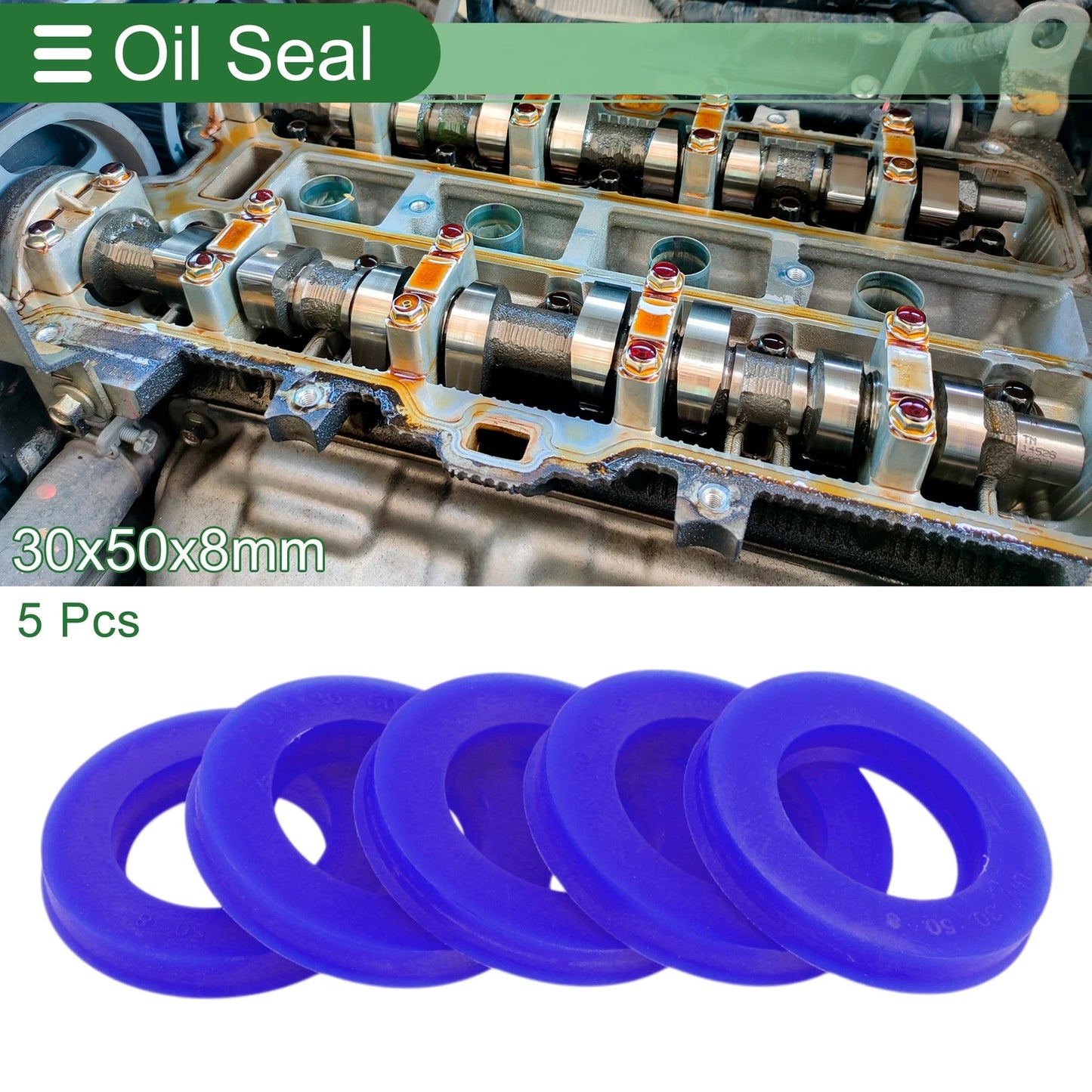 Oil Seal 30x50x8mm Rotary Shaft Seal TPU High Pressure for Make Model 5 Pcs