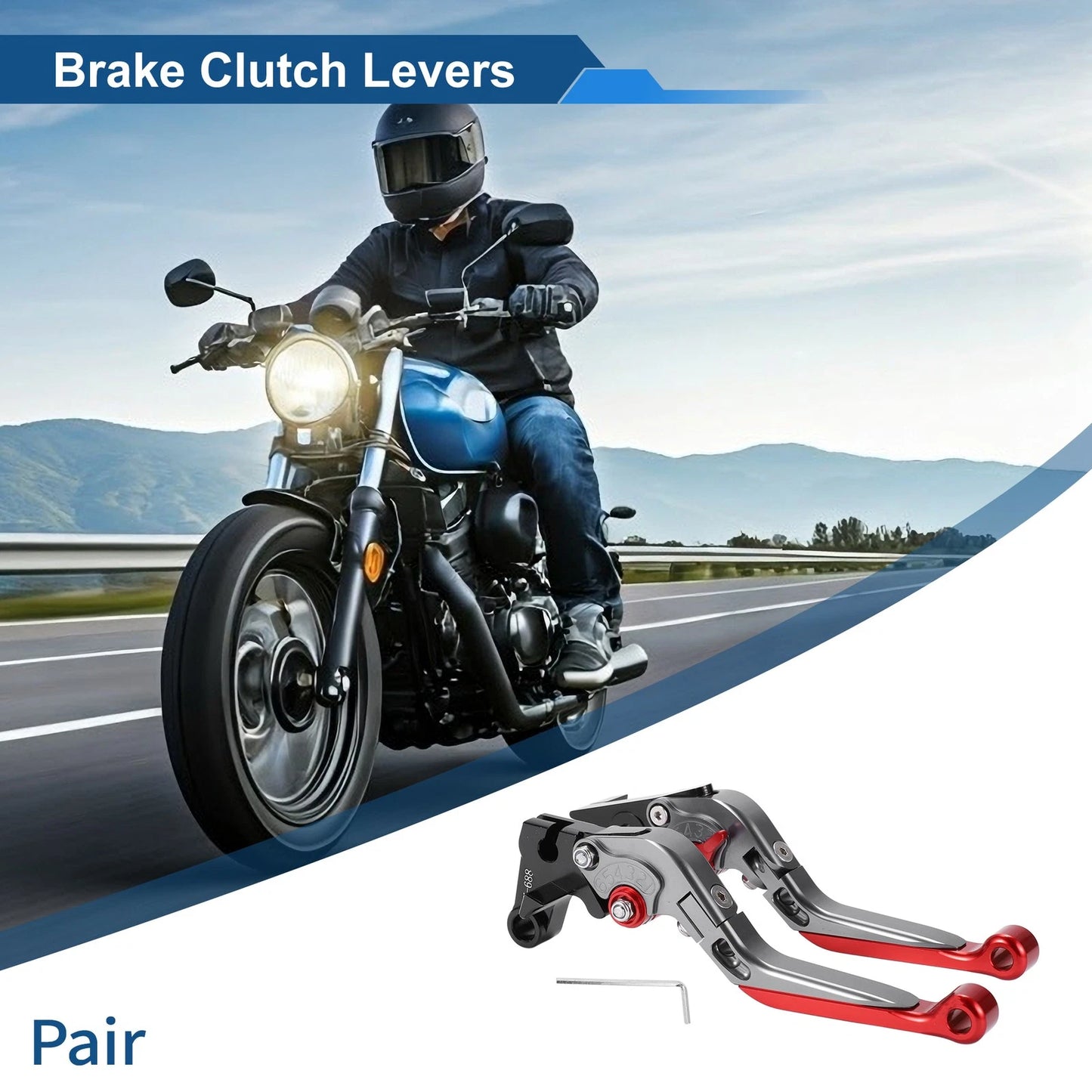 Adjustable Short Long Brake Clutch Levers Titanium Red for Yamaha MT-07 (14-22)