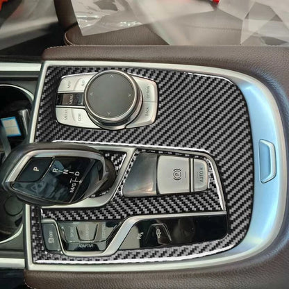Soft Carbon Fiber Gear Shift Panel Trim for BMW 7 Series G11 2016-2022