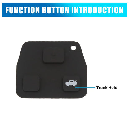 Car Key Fob Shell Case Pad for Toyota Avensis Corolla Rav4 3 Button Black