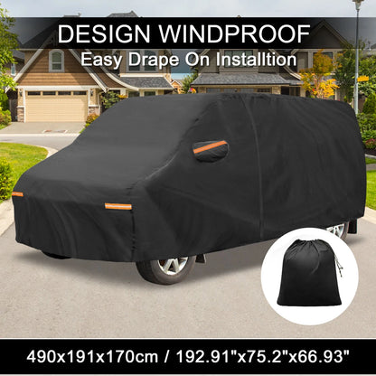 Car Cover w/ Left Door Zipper Aluminum Film for Ford E-Series