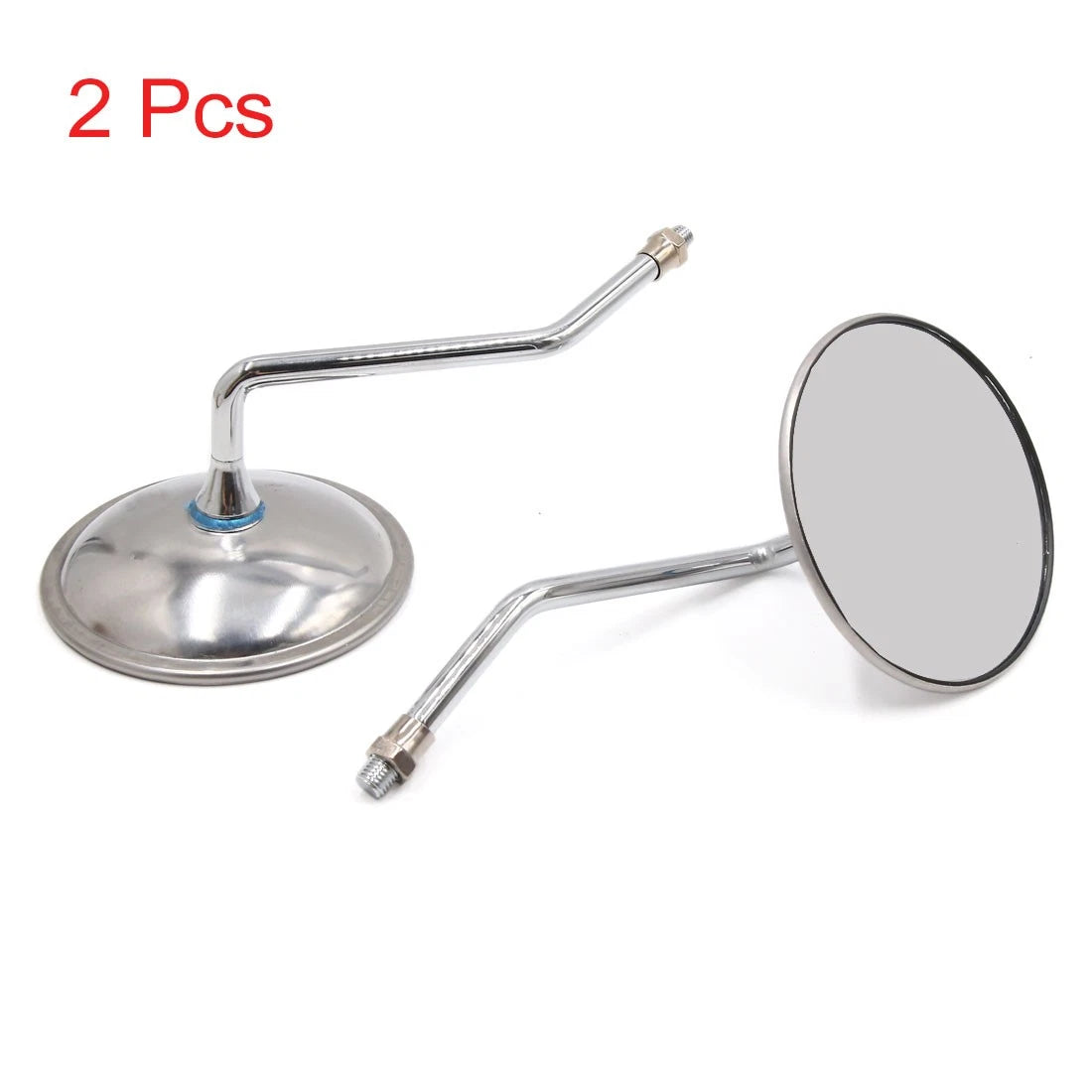 2pcs Round Shaped Silver Tone Rearview Mirror for GN125