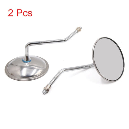 2pcs Round Shaped Silver Tone Rearview Mirror for GN125