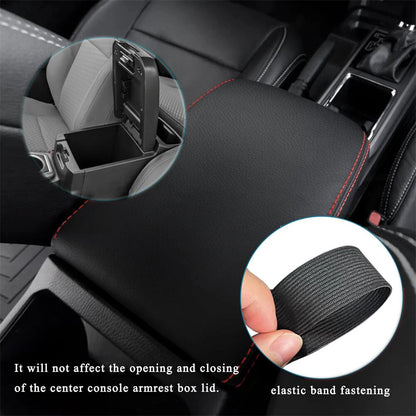 Leather Center Console Lid Armrest Cover for Toyota Tacoma (2016-2023)