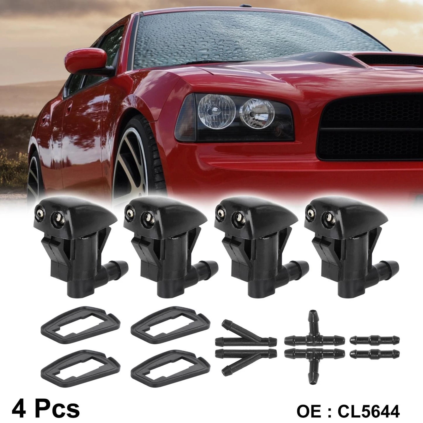 4pcs Front Windshield Washer Nozzle for Toyota Sienna Solara Corolla