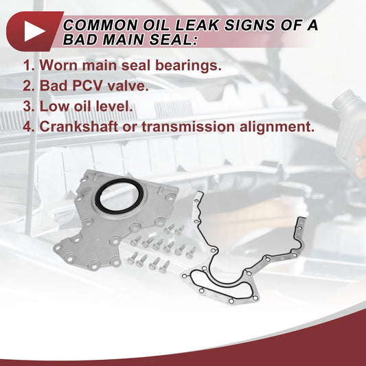 1 Set Crankshaft Oil Seal with Flange for GMC Chevy 4.8/5.3/6.0 V8