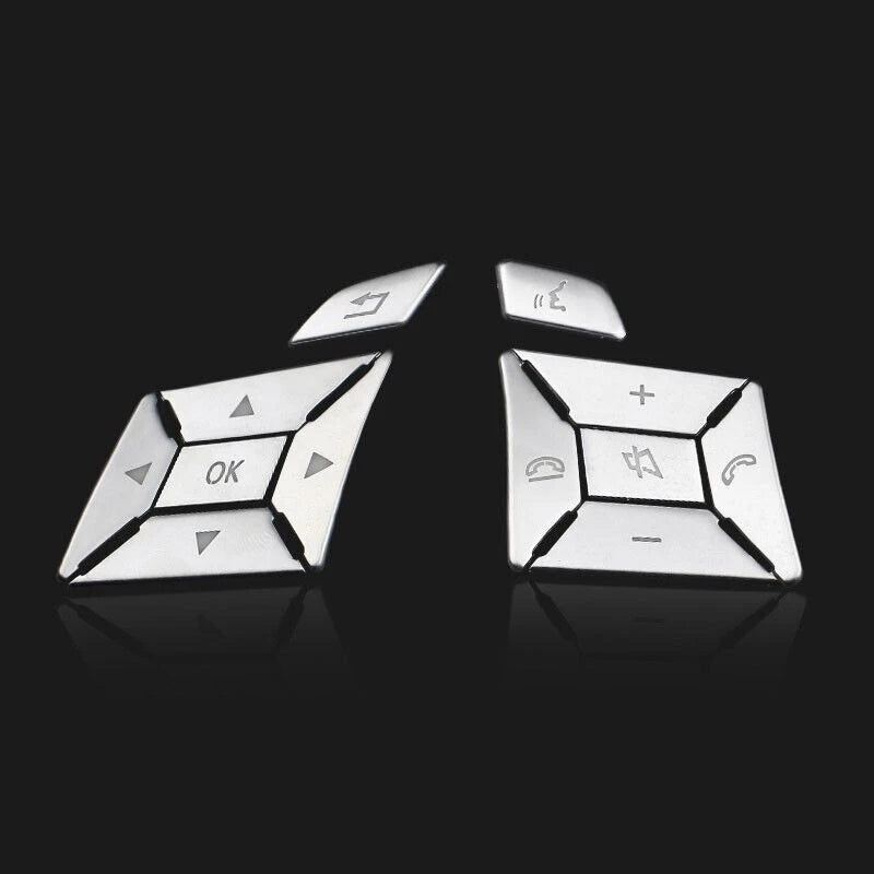 Chrome Steering Wheel Button Cover Trim for Mercedes E-Class W204 (2012–2016)