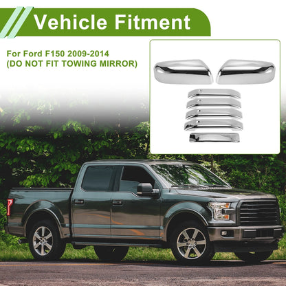 Mirror Cover Cap Replacement for Ford F150 2009-2014 (Not for Towing Mirror)
