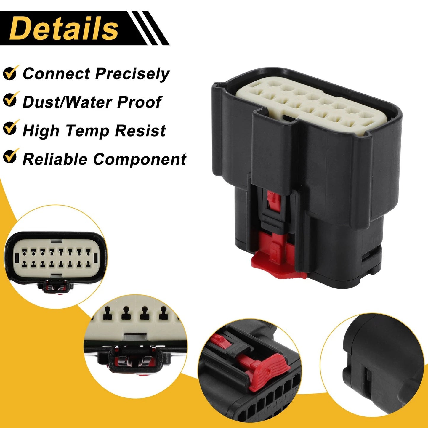 16 Pins Headlight Connector Plug for Ford (No.33482-8601)