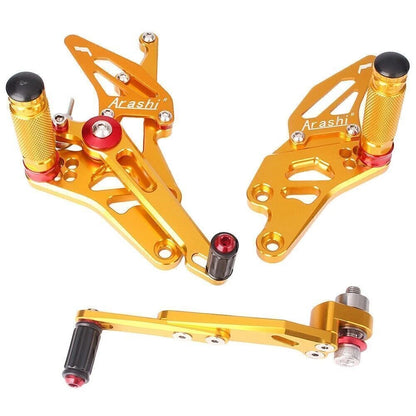 Adjustable Rearset Footpegs for Suzuki GSXR1000 (2009-2016) Gold