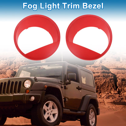 2 x Front Left & Right Headlight Trim Bezels for Jeep Wrangler JK (2007-2017)