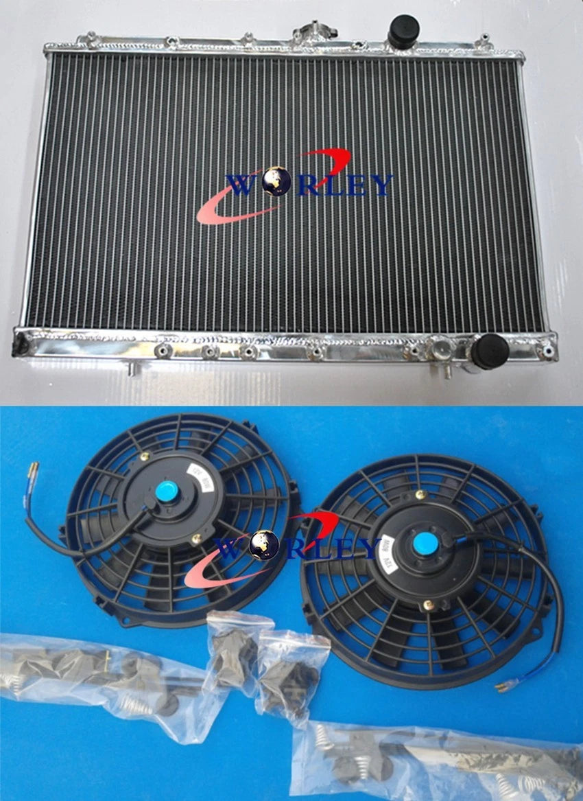 52mm Aluminum Radiator & Fans for Mitsubishi Lancer EVO 1-3 (92-96)