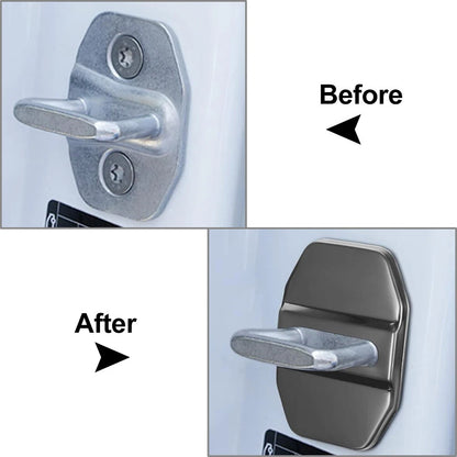 4 x Black Car Door Lock Protective Covers for BMW F40 F45 G20, Benz C-Class, Maserati