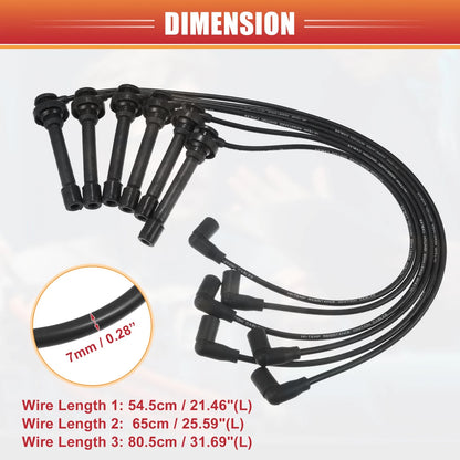 6 x Spark Plug Wire Ignition Coil Cables for Mitsubishi Diamante (1992-2005)