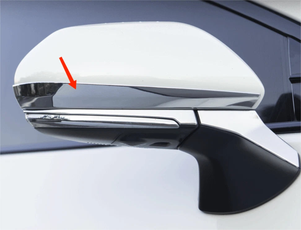 Chrome Rearview Mirror Stripe Frame Cover Trim for Toyota Camry (2018-2023) 2 x