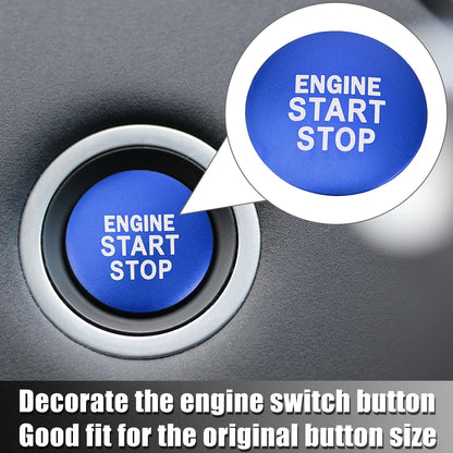 Engine Start Stop Button Cover Sticker Aluminum Blue for Toyota Camry