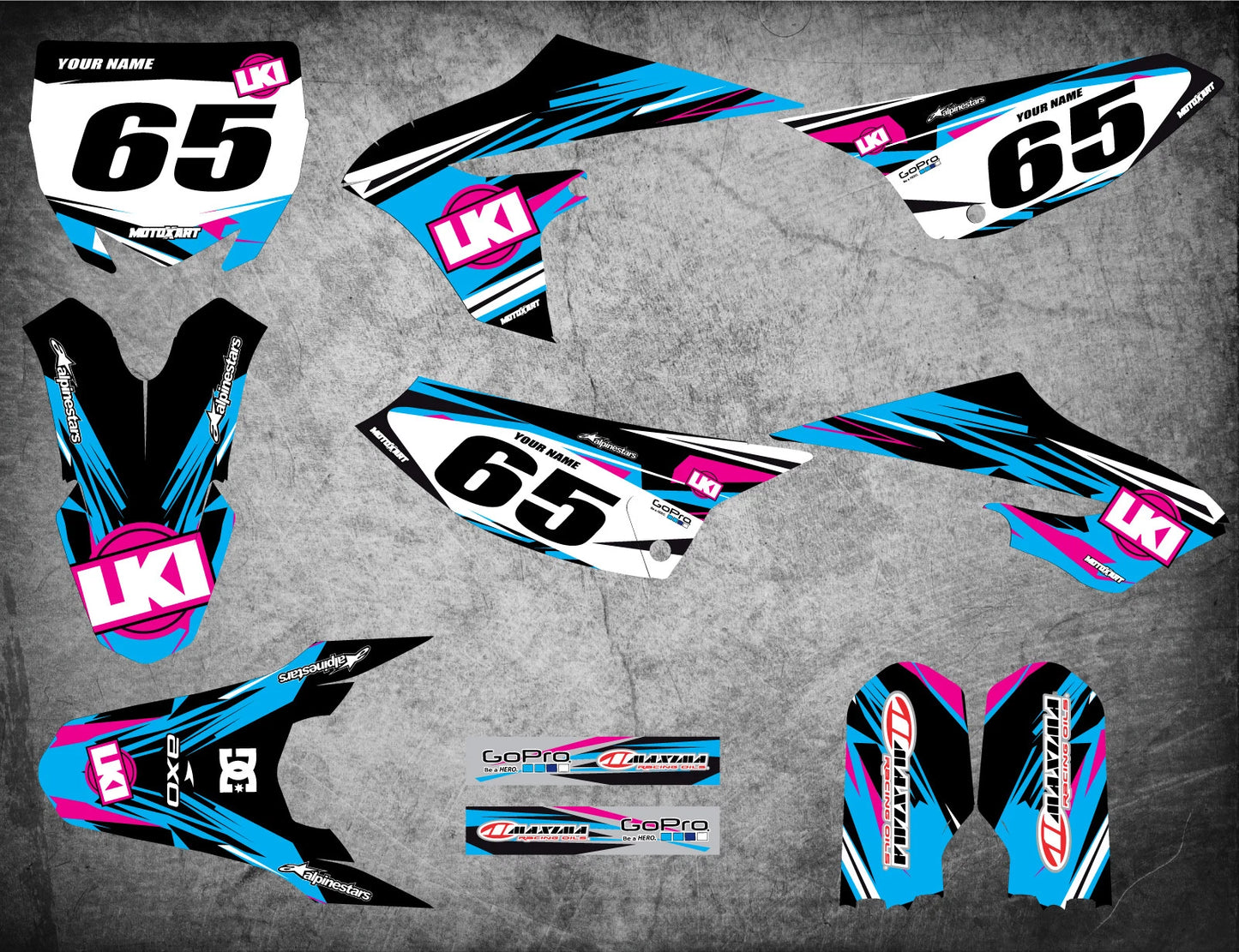 Custom Graphics Full Kit for Yamaha YZ 65 (2018-2019) - DUKE STYLE Stickers