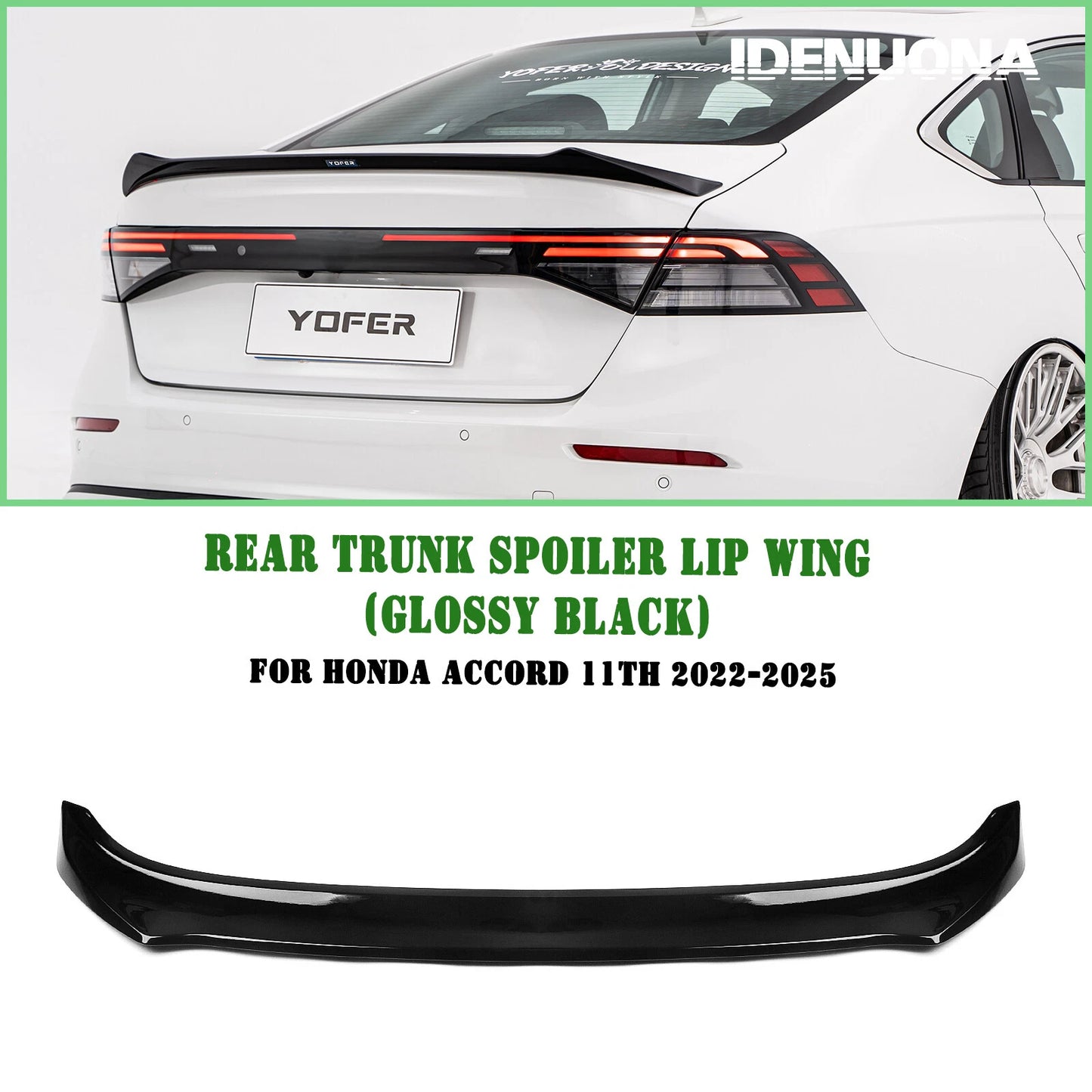 Gloss Black Rear Boot Spoiler Lip for Honda Accord (2022-2025)