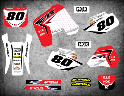Custom Graphics Full Kit for Honda CR 80 (1993-1995) REBOUND STYLE Stickers