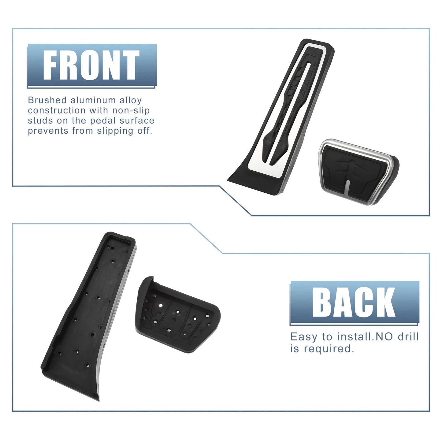 2 x Accelerator & Brake Pedal Covers for BMW X3 X4 (2011-2023)