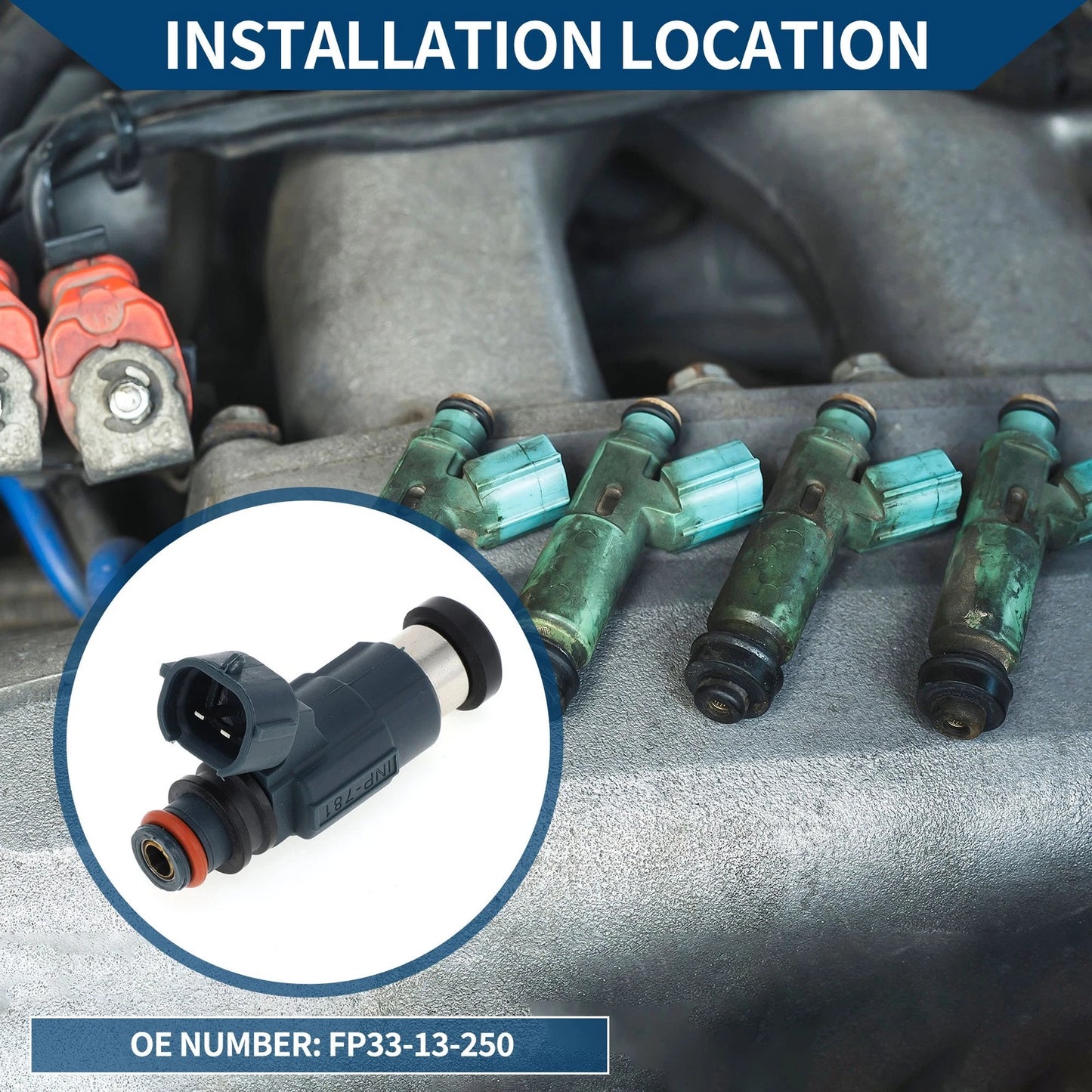 Fuel Injector for Mazda Protege ES 1.8 (1999-2000) 1 Pc Navy Blue